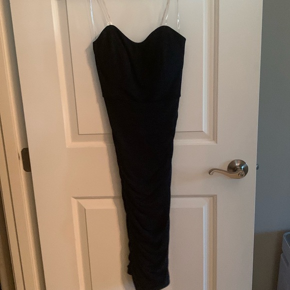 Speechless. Navy shimmer stretch rutched midi dress - Picture 1 of 6